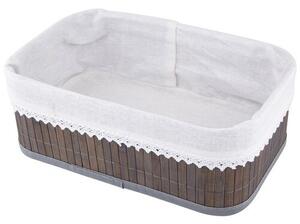 Altom Coș de depozitare din bambus cu dantelă, 28x 18 x 10 cm, M