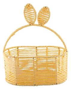Altom Coș tricotat cu urechi ovale, 20 x 15 x11/31 cm, galben
