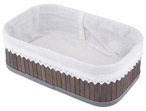 Altom Coș de depozitare din bambus cu dantelă, 25x 15 x 8 cm, S