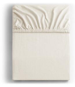 Cearceaf alb-crem din jerseu cu elastic 180x200 cm Amber – Restilo