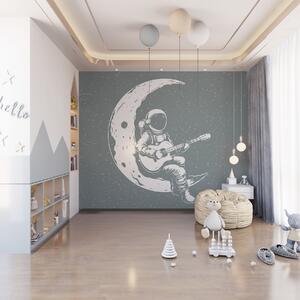 Tapet Cosmonaut, lună, chitară, Fototapet Spaţiu, w04514v1 : Uwalls.ro