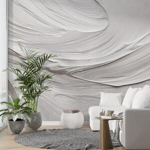 Tapet Imitare de tușe abstracte de vopsea albă texturată cu un model învolburat, compoziție modernă neutră,, Fototapet Abstract, w09394 : Uwalls.ro