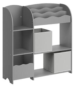 Raft pentru depozitare jucarii Songmics Gri 93x30x100 cm