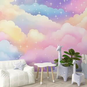 Tapet Nori cu stele, Fototapet Pentru Copii, Rainbow pentru copiilor, w04585 : Uwalls.ro