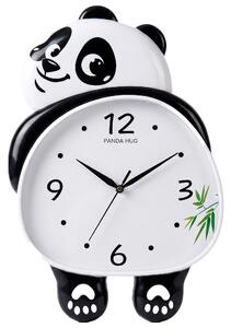 Ceas de perete Panda, cu cadran alb și pendul în formă de lăbuțe