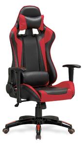 Scaun gaming DEFENDER, rosu/negru, piele ecologica, 68x69x126/134 cm