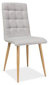 Scaun tapitat Otto, gri/stejar, stofa clasica/metal, 39X44X94 cm
