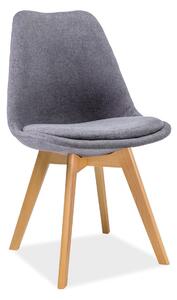 Scaun DIOR, gri/stejar, stofa/lemn, 49x41x83 cm