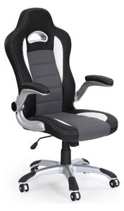 Scaun gaming LOTUS, negru/gri, piele ecologica perforata, 63x65x117/12