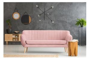 Canapea cu tapițerie din catifea Mazzini Sofas Sardaigne, 188 cm, roz deschis