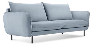 Canapea albastru-deschis cu tapițerie din catifea 160 cm Vienna – Cosmopolitan Design