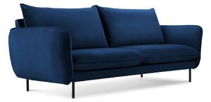 Canapea albastră cu tapițerie din catifea 160 cm Vienna – Cosmopolitan Design