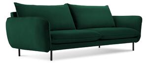 Canapea verde-închis cu tapițerie din catifea 230 cm Vienna – Cosmopolitan Design
