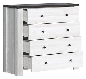 Comoda Antwerpen, alb/pin, PAL, 101x40x92 cm