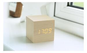 Ceas deșteptător cu LED Gingko Cube Click Clock, bej-galben