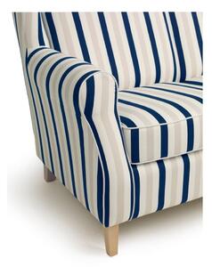Canapea în dungi Max Winzer Lorris, albastru-alb, 193 cm
