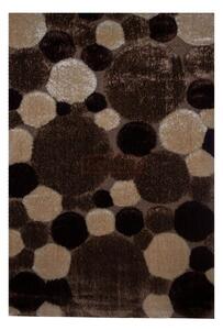 Covor ABIDE, 120x200 cm, forma dreptunghiulara, negru/maro, poliester