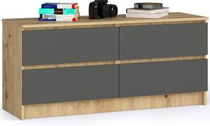 Comodă cu sertare Keanu K120 4SZ (stejar artizanal + grafit). Promo -15%. 1152023