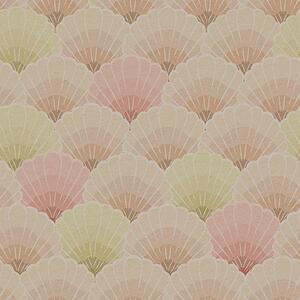 Tapet Coji Art Deco în culori pastelate — model ritmic, Tapet stil oriental, a00493 : Uwalls.ro