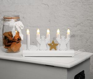 Sfeșnic Star Trading Angels, înălțime 15 cm, alb