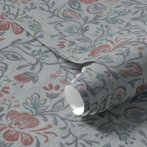 Tapet Flori pastelate pe fond gri-albastru, Tapet flori, a00499 : Uwalls.ro