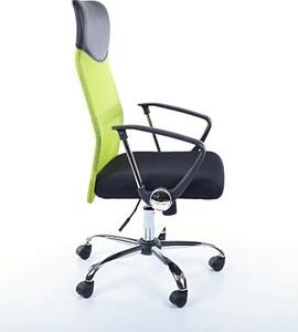 Scaun de birou ergonomic tapitat cu stofa, Qwin-025 Lime / Negru, l62xA50xH111-120 cm