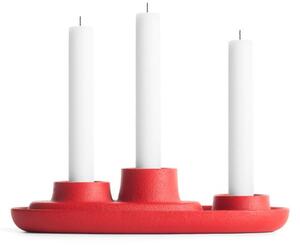 Sfeșnic EMKO Aye Aye Three Candle, roșu