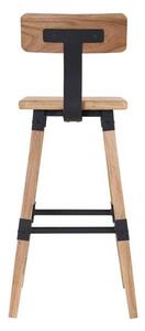 Set 2 scaune de bar din lemn de ulm si metal Hunter Natural l43xA45xH100 cm