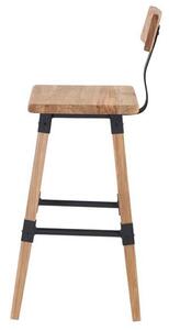 Set 2 scaune de bar din lemn de ulm si metal Hunter Natural l43xA45xH100 cm