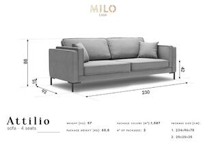 Canapea Milo Casa Attilio, bej, 230 cm
