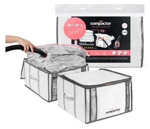 Cutii de depozitare pentru haine 2 buc. din material textil cu vacuum/cu pereți întăriți 42x25x25 cm Life – Compactor