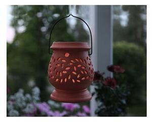Felinar LED pentru exterior Star Trading Clay, roșu, înălțime 14 cm