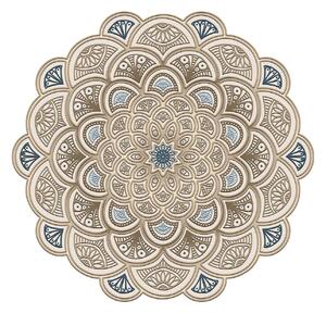Covor, 180x180 cm, forma rotunda, poliester, crem, ALN600156KR18
