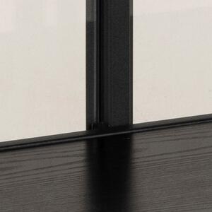 Vitrină neagră cu aspect de lemn de frasin 152x86 cm Seaford – Actona
