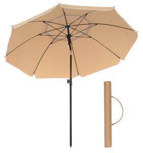 Umbrelă SOLARA, Ø160 cm, maro deschis (taupe) SongmicsHome