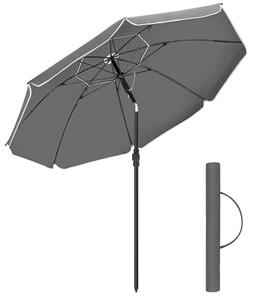 Umbrelă SOLARA, Ø160 cm, gri SongmicsHome
