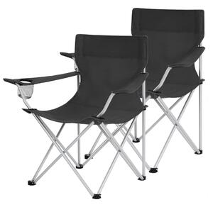Scaune de camping ROVER, set 2 buc., negru SongmicsHome