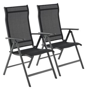 Scaune de grădină RIVIERA, set 2 buc., negru SongmicsHome
