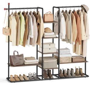 Cuier stander garderoba, Zina, Songmics, Nuc, 163.6x33.8x175.3 cm