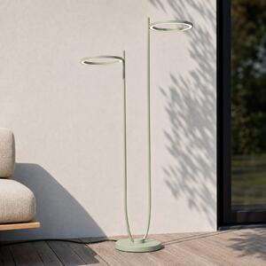 Lucande Lampa de exterior cu LED Sylvara, verde, CCT, 2 becuri, reglabil, Verde, Metal, Design