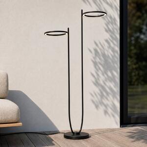 Lucande Lampa de exterior cu LED Sylvara, negru, CCT, 2 becuri, reglabil, Negru, Metal, Design