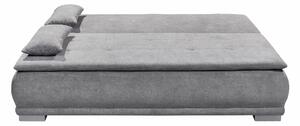 Canapea extensibila cu lada de depozitare, tapitata cu stofa, 3 locuri, Lois Gri, l211xA103xH93 cm