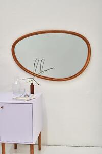 Oglindă in forma de ou TOM TAILOR cu rama din ratan maro