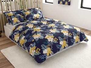 Lenjerie de pat din microfibra FLOWERISH albastru inchis Dimensiune lenjerie de pat: 70 x 90 cm | 140 x 200 cm