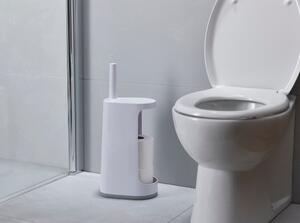 Perie toaletă cu suport pentru hârtie igienică Joseph Joseph Flex, alb