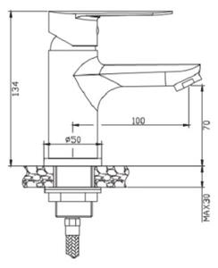 Invena Esla baterie lavoar stativ crom BU-94-001