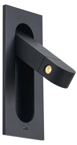 Lampă de perete modernă neagră, incl. LED și port USB-C - Hilton