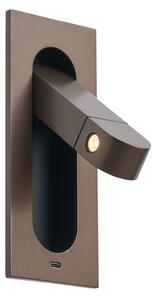 Lampă de perete modernă bronz închis, incl. LED și port USB-C - Hilton