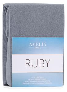 Cearceaf elastic AmeliaHome Ruby, 200 x 80-90 cm, gri închis