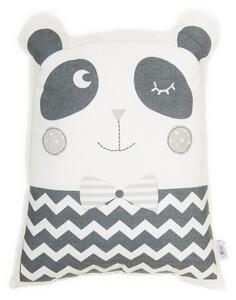 Pernă din amestec de bumbac pentru copii Mike & Co. NEW YORK Pillow Toy Panda, 25 x 36 cm, gri